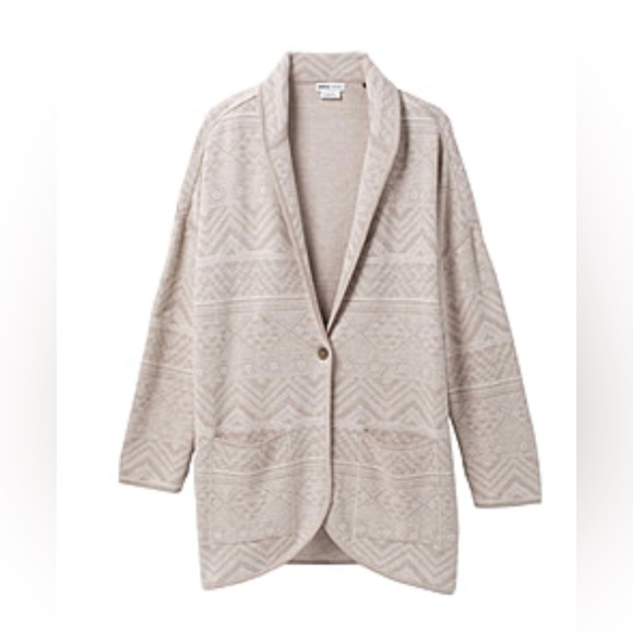 prAna Sevie Cardigan - Women's , Color: Pebble Grey Intarsia (008) - Picture 2 of 4